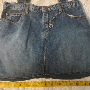 Blue Denim Satchel Purse with a Heart Charm Plus More